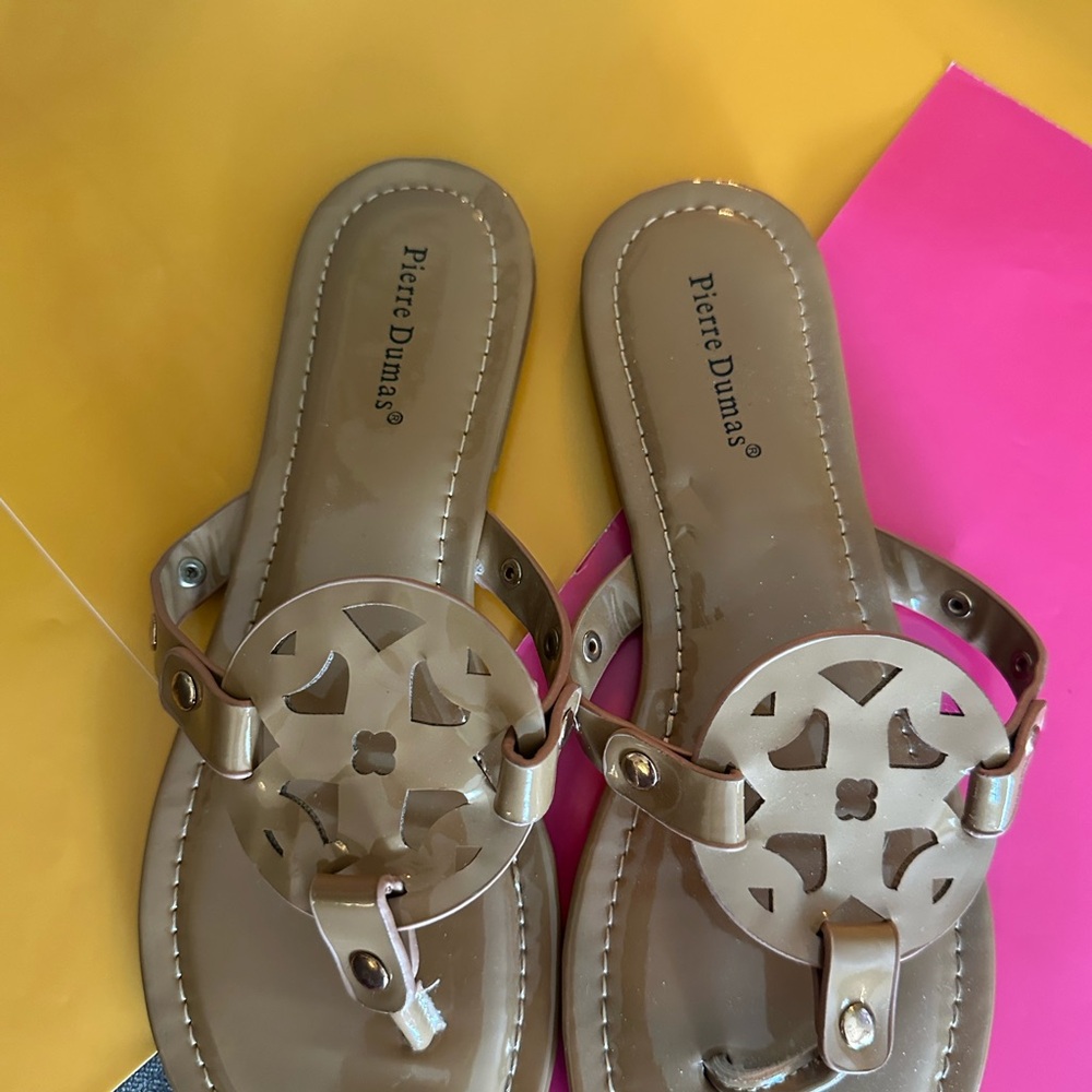 Pierre Dumas Tan Sandals with Intricate Straps